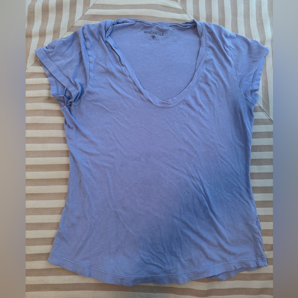 J. Crew Soft Lavender V-Neck Tee